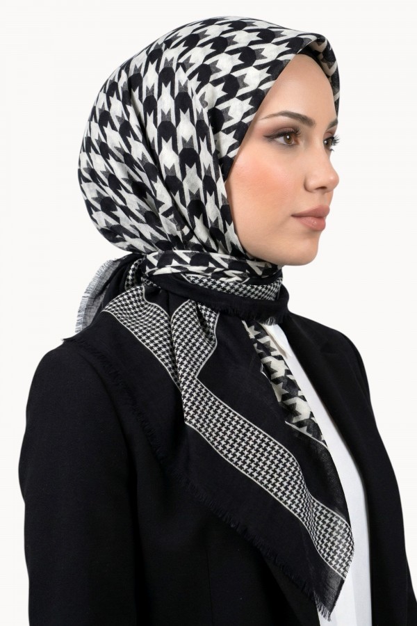 Desenli Flamlı Eşarp 6503