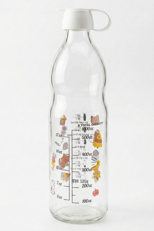 Herevin 1lt Boğumlu Ölçü Baskılı Su Şişesi