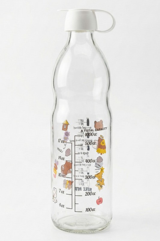 Herevin 1lt Boğumlu Ölçü Baskılı Su Şişesi