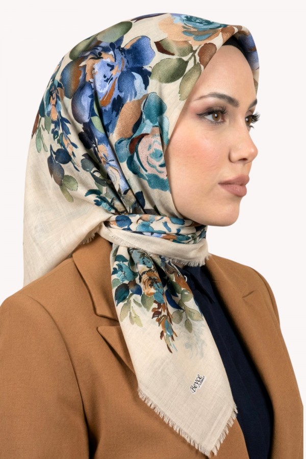 Desenli Flamlı Eşarp  6504-12