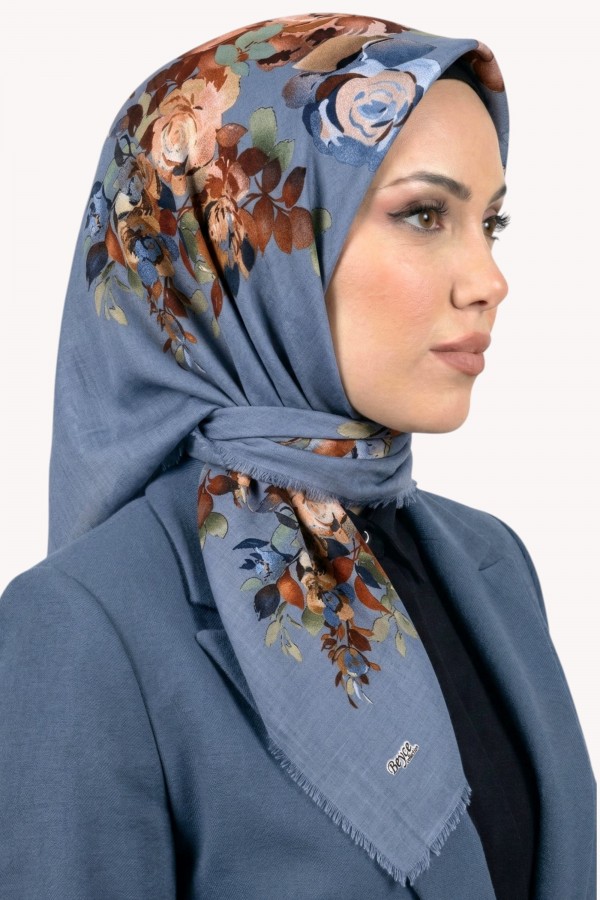 Desenli Flamlı Eşarp  6504-8