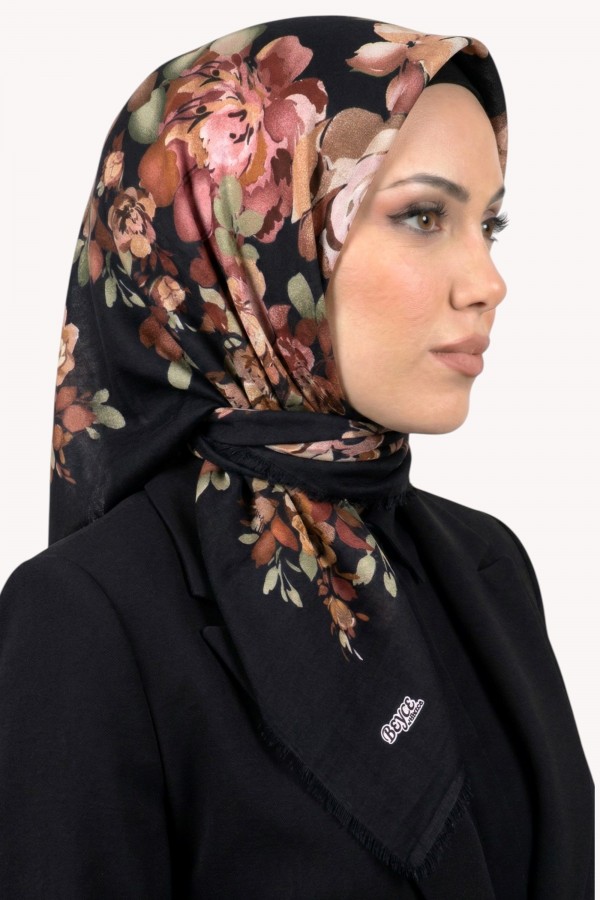 Desenli Flamlı Eşarp 6504-1