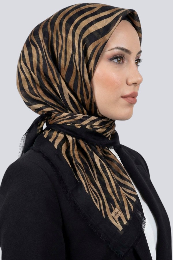 Desenli Flamlı Eşarp  6507-6