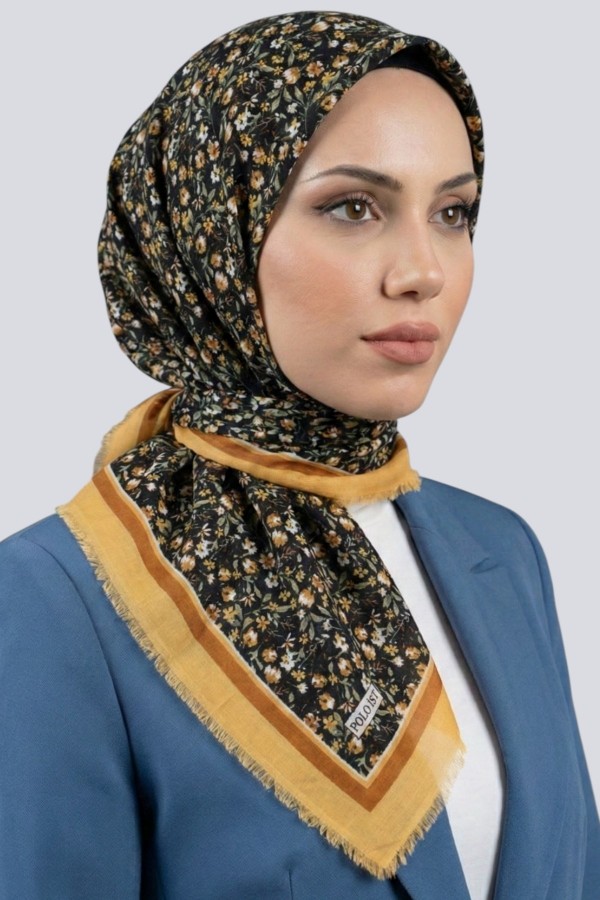 Desenli Flamlı Eşarp  6508-16