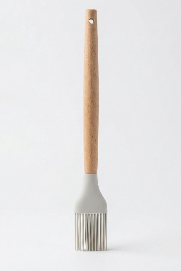 Baroness Ahşap Saplı Silikon Fırça Gri