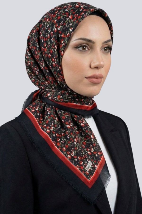 Desenli Flamlı Eşarp  6508-11