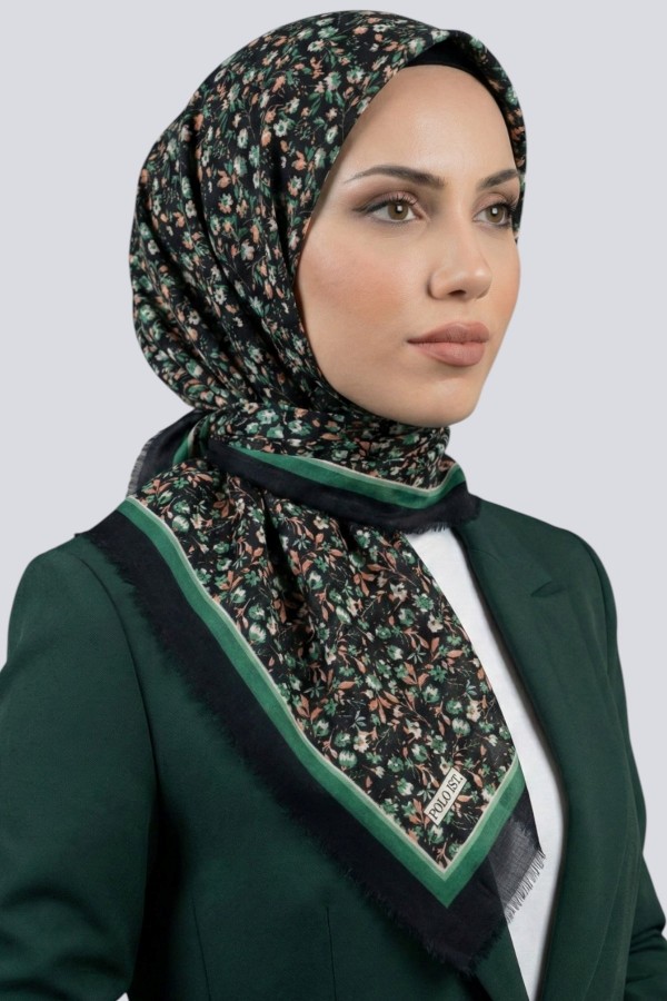 Desenli Flamlı Eşarp  6508-10