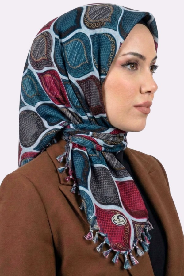 Boncuklu Desenli Yazma 6600-4