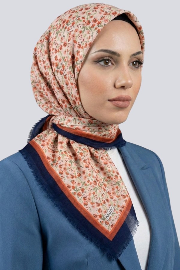 Desenli Flamlı Eşarp  6508-7