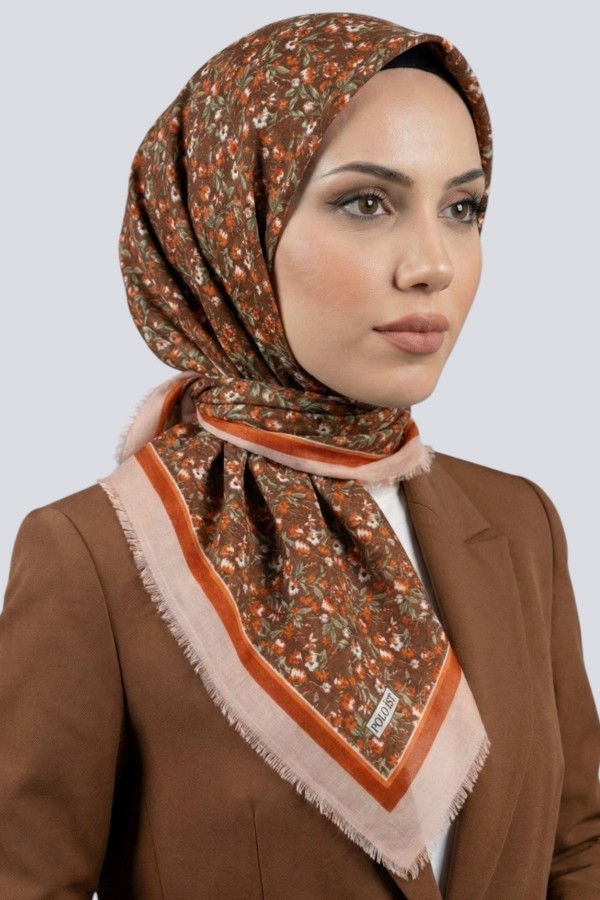 Desenli Flamlı Eşarp  6508-5