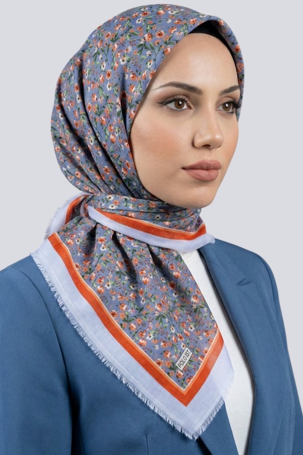 Desenli Flamlı Eşarp  6508-3