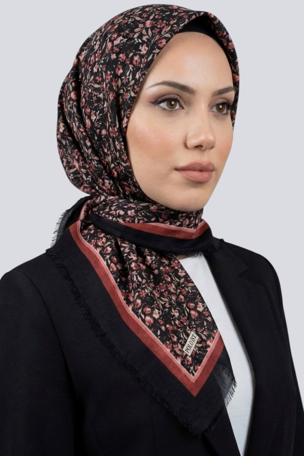 Desenli Flamlı Eşarp  6508