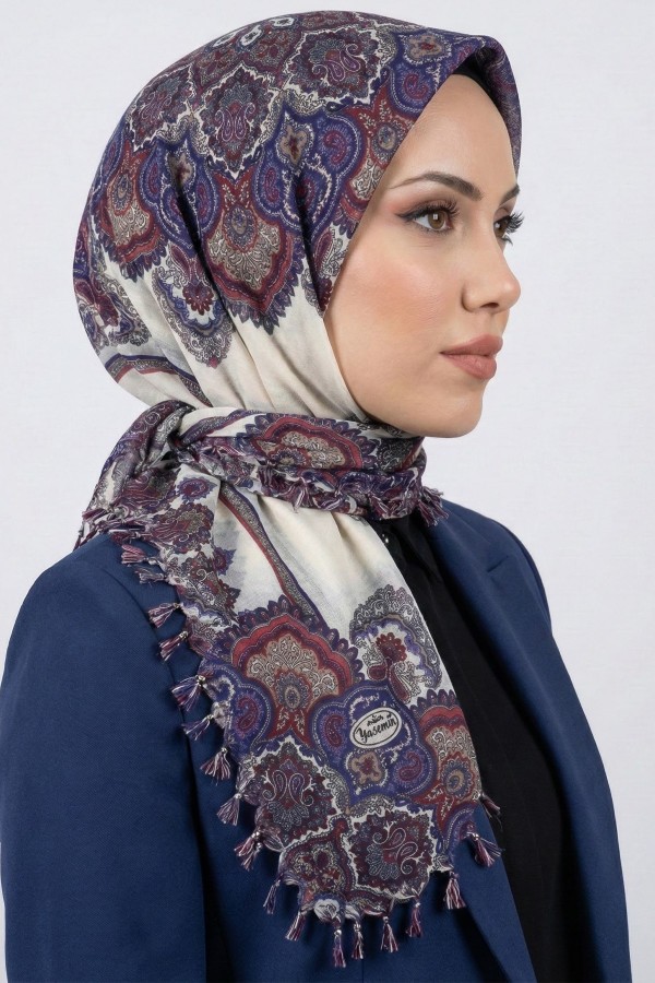 Desenli Çekme Boncuklu Yazma 6607-1