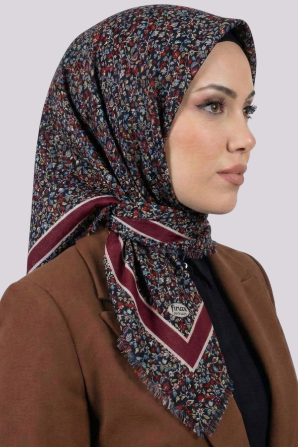 Desenli Flamlı Eşarp  6511-4