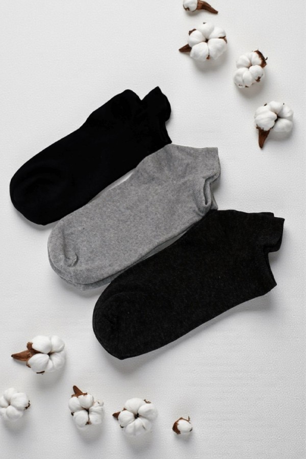 Erkek 3Lü Patik Çorap Dikişsiz 9312-3