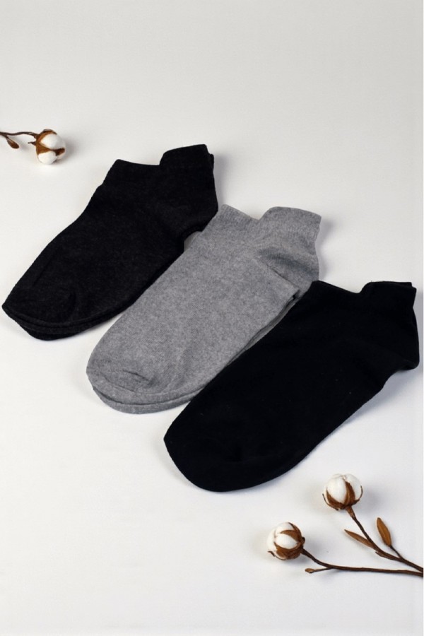 Erkek 3Lü Patik Çorap Dikişsiz 9312-1