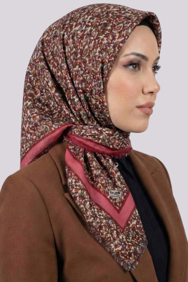 Desenli Flamlı Eşarp  6511-2