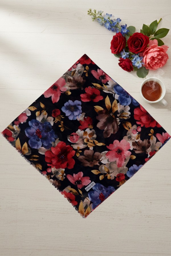 Desenli Flamlı Eşarp 6512-2