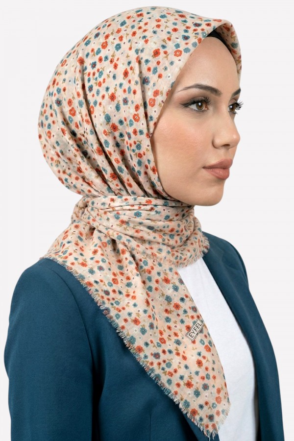 Desenli Flamlı Eşarp  6501-5