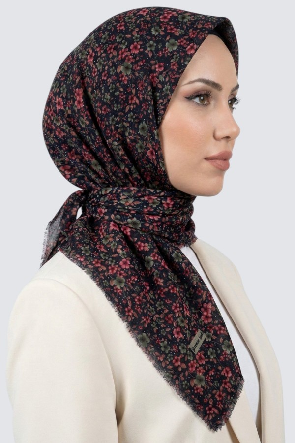 Desenli Flamlı Eşarp 6513-26