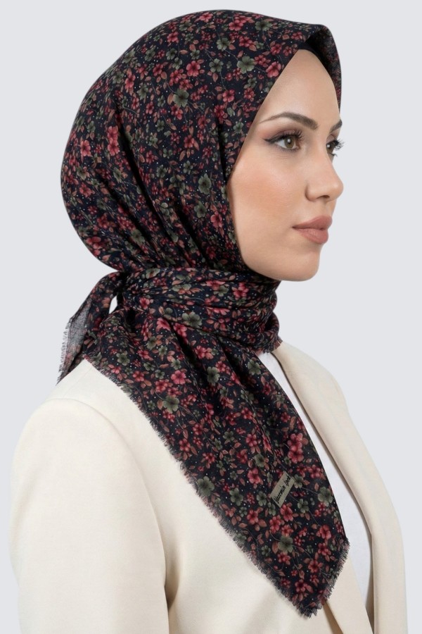 Desenli Flamlı Eşarp 6513-26