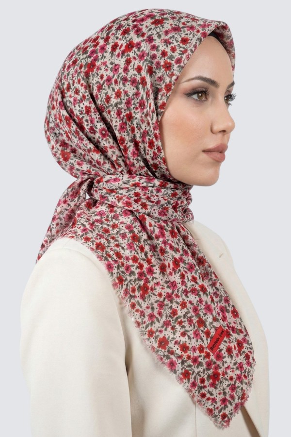 Desenli Flamlı Eşarp 6513-21