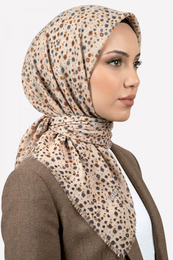 Desenli Flamlı  Eşarp  6501-15