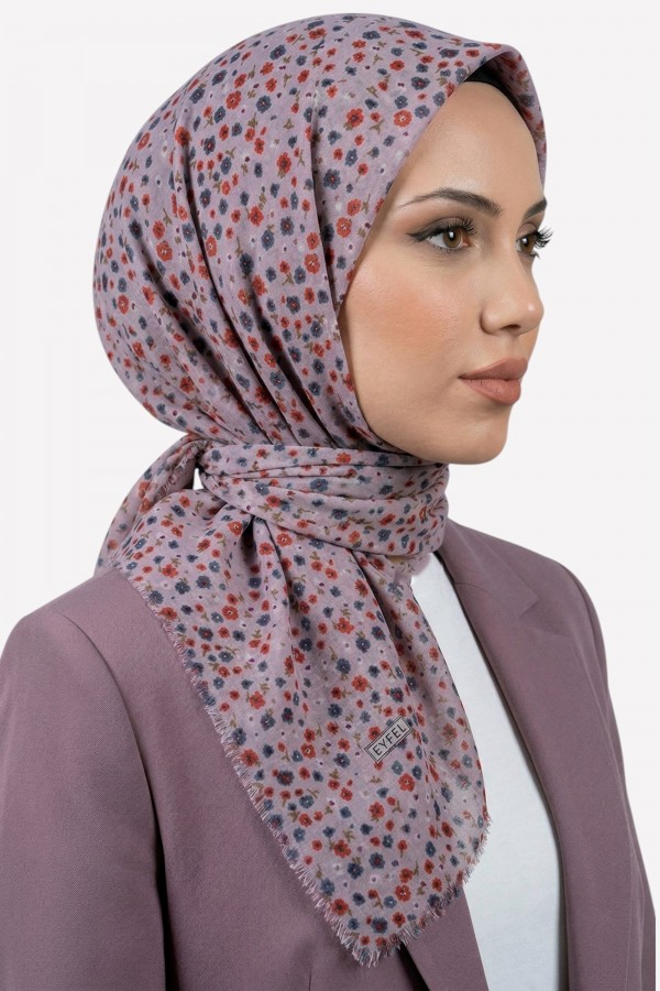 Desenli Flamlı Eşarp  6501-14