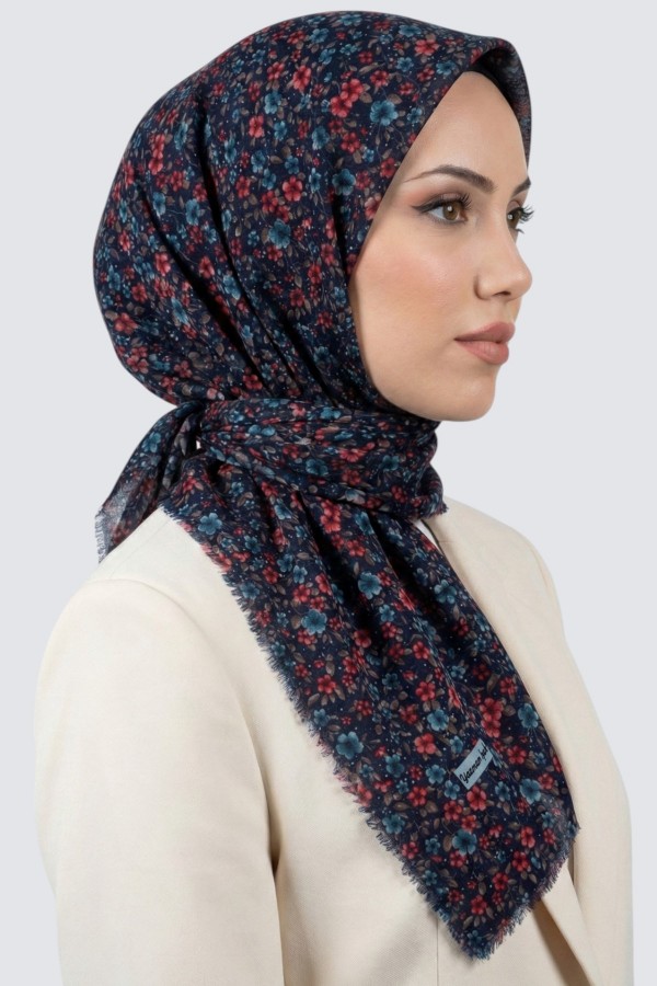 Desenli Flamlı Eşarp 6513-14