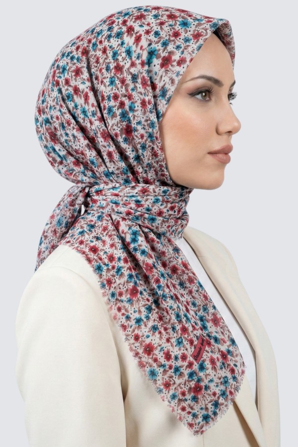 Desenli Flamlı Eşarp 6513-13