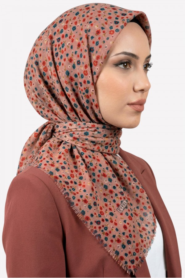 Desenli Flamlı Eşarp  6501-11