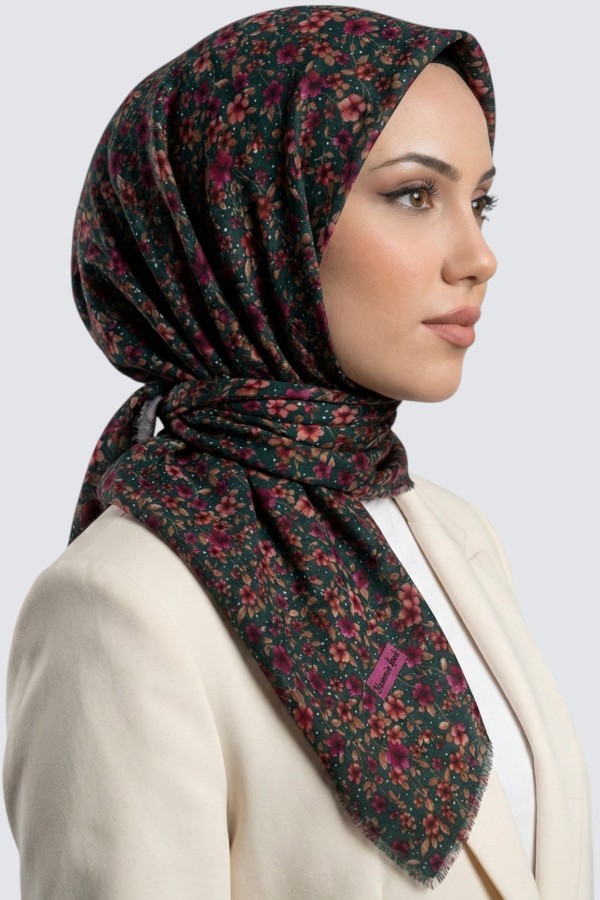 Desenli Flamlı Eşarp 6513-9