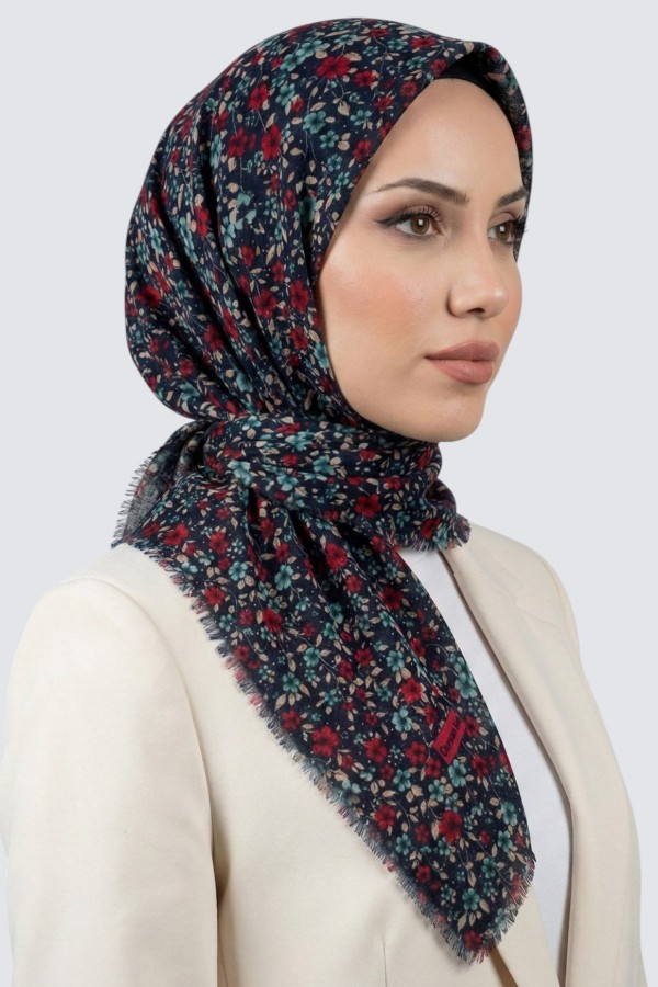 Desenli Flamlı Eşarp 6513-2