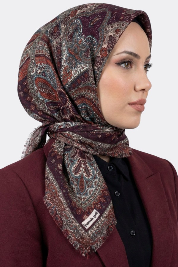 Desenli Flamlı Eşarp 6514-32