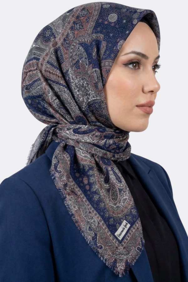 Desenli Flamlı Eşarp 6514-31