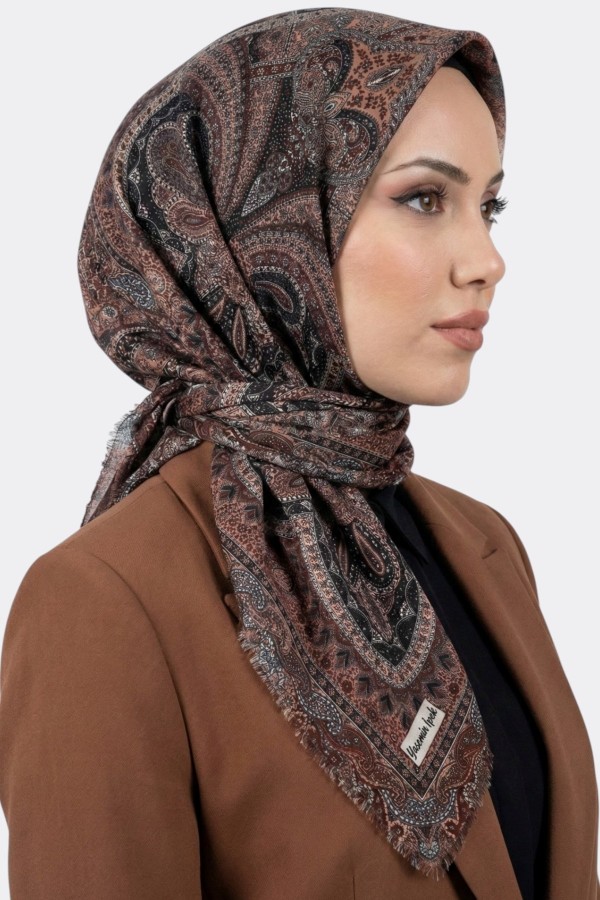 Desenli Flamlı Eşarp 6514-29