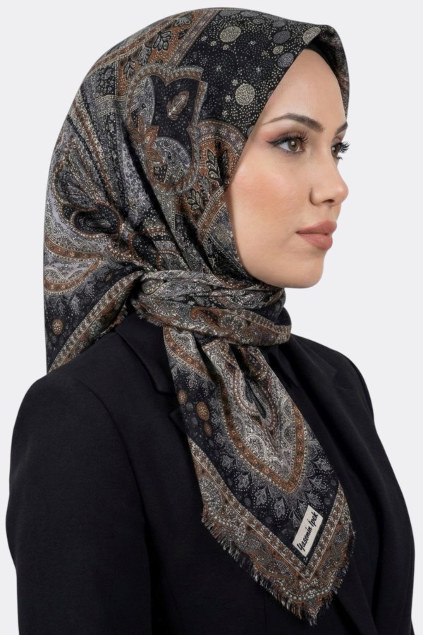 Desenli Flamlı Eşarp 6514-26