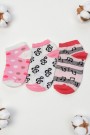 Kız Çocuk  3 Lü Patik Çorap (5-6 Yaş) 9801-1