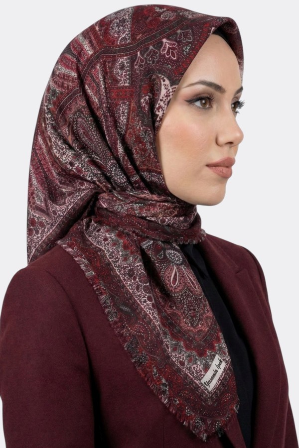 Desenli Flamlı Eşarp 6514-23