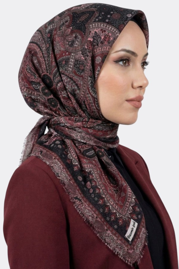 Desenli Flamlı Eşarp 6514-22