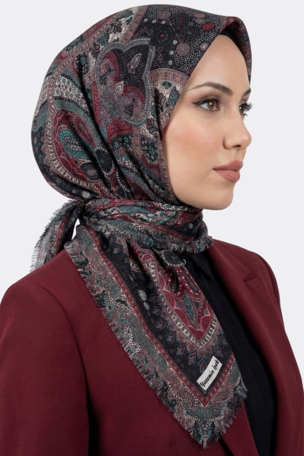 Desenli Flamlı Eşarp 6514-19