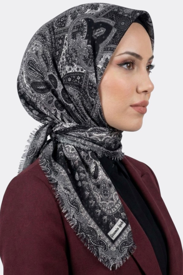 Desenli Flamlı Eşarp 6514-17