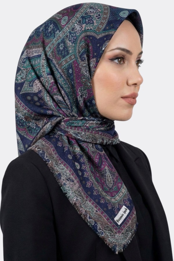 Desenli Flamlı Eşarp 6514-16