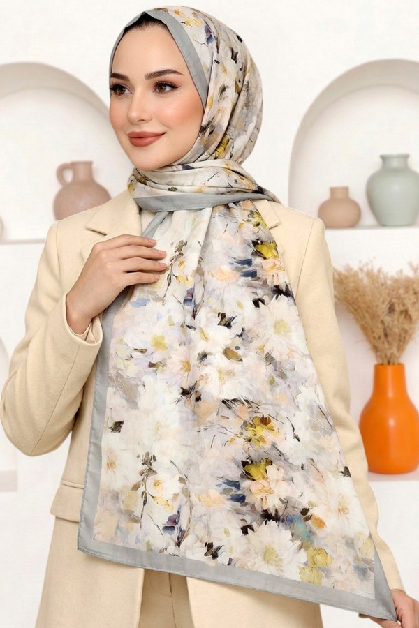 Desenli Bambu Crush Şal 6010-17