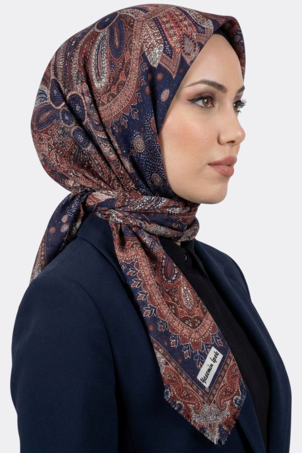 Desenli Flamlı Eşarp 6514-12