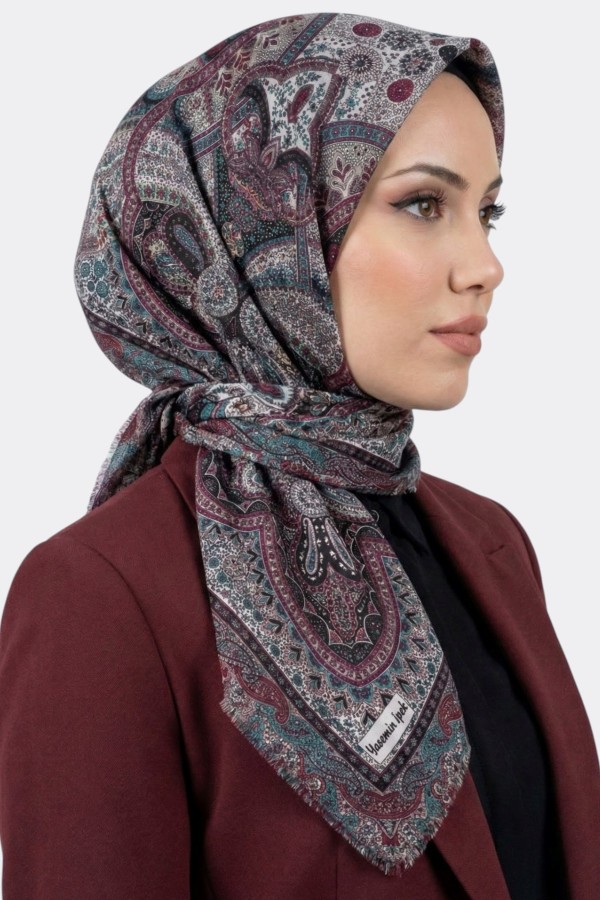 Desenli Flamlı Eşarp 6514-4