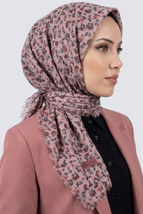 Desenli Flamlı Eşarp 6515-16