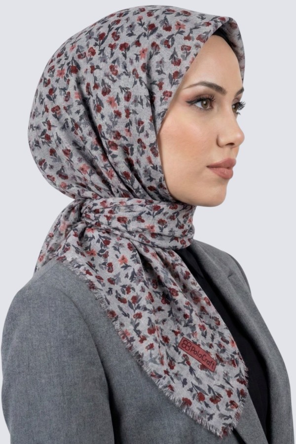 Desenli Flamlı Eşarp 6515-12