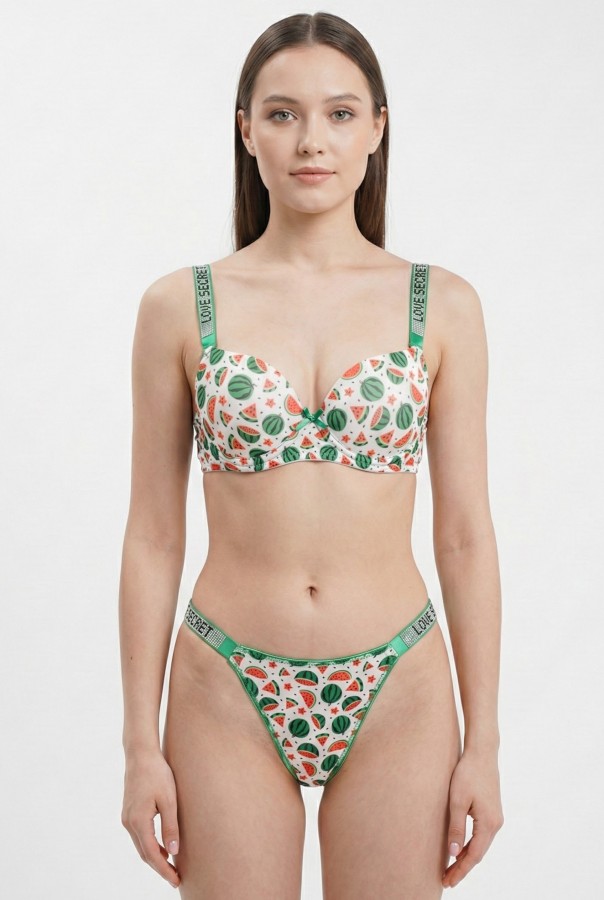 Tılsım Desenli Destekli Sütyen Takım 3303-1