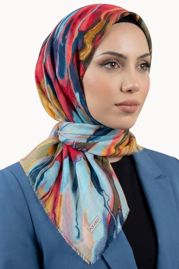 Desenli Flamlı Eşarp 6516-17